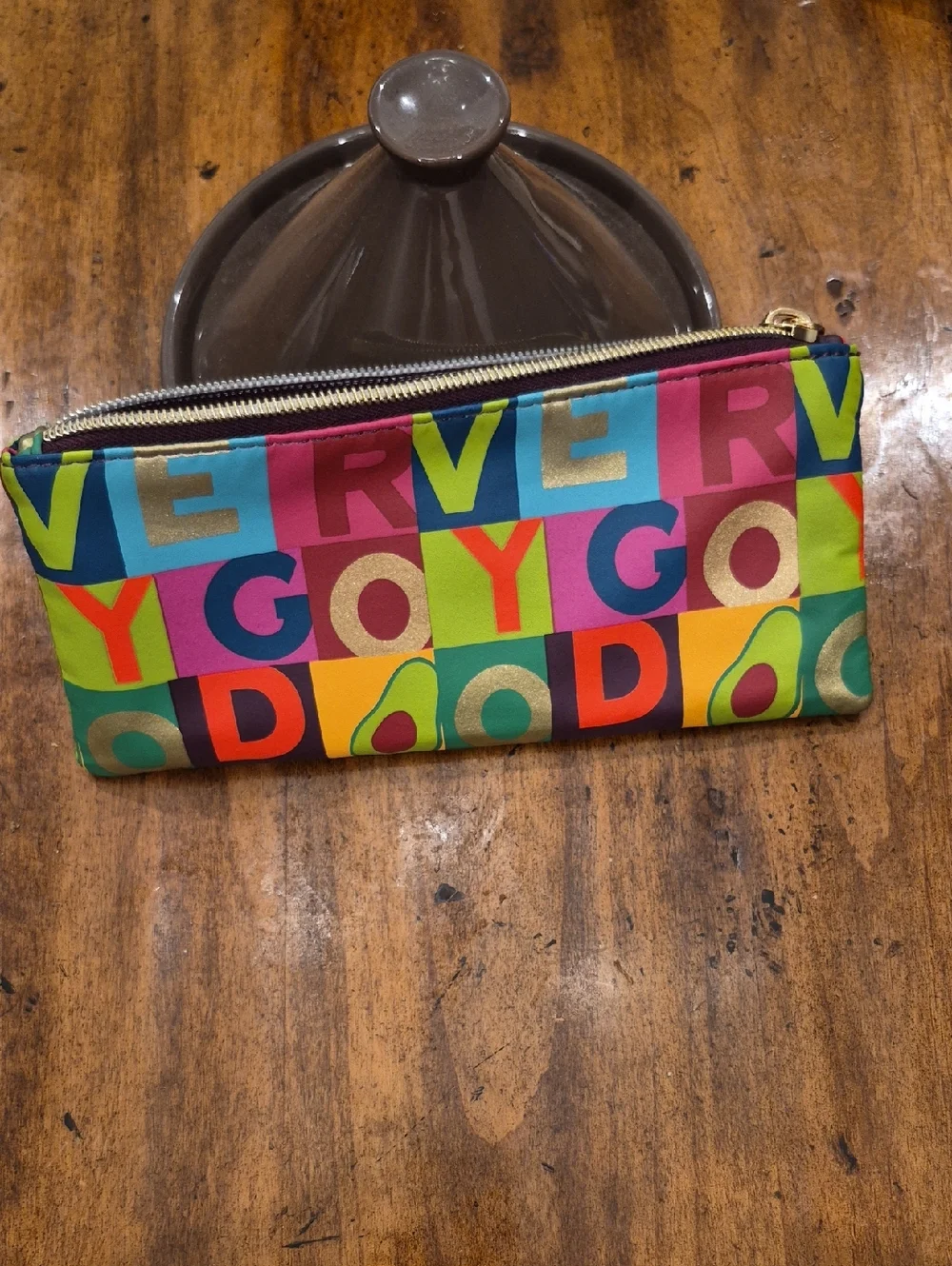 Tabitha Brown Very Good Zippered Pouch with Avocado Pull